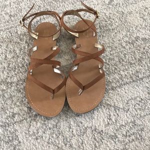Tan gladiator sandals
